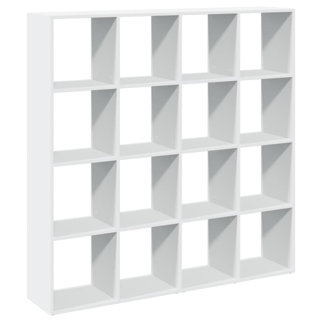 bogskab 137,5x29x137,5 cm konstrueret træ hvid billede