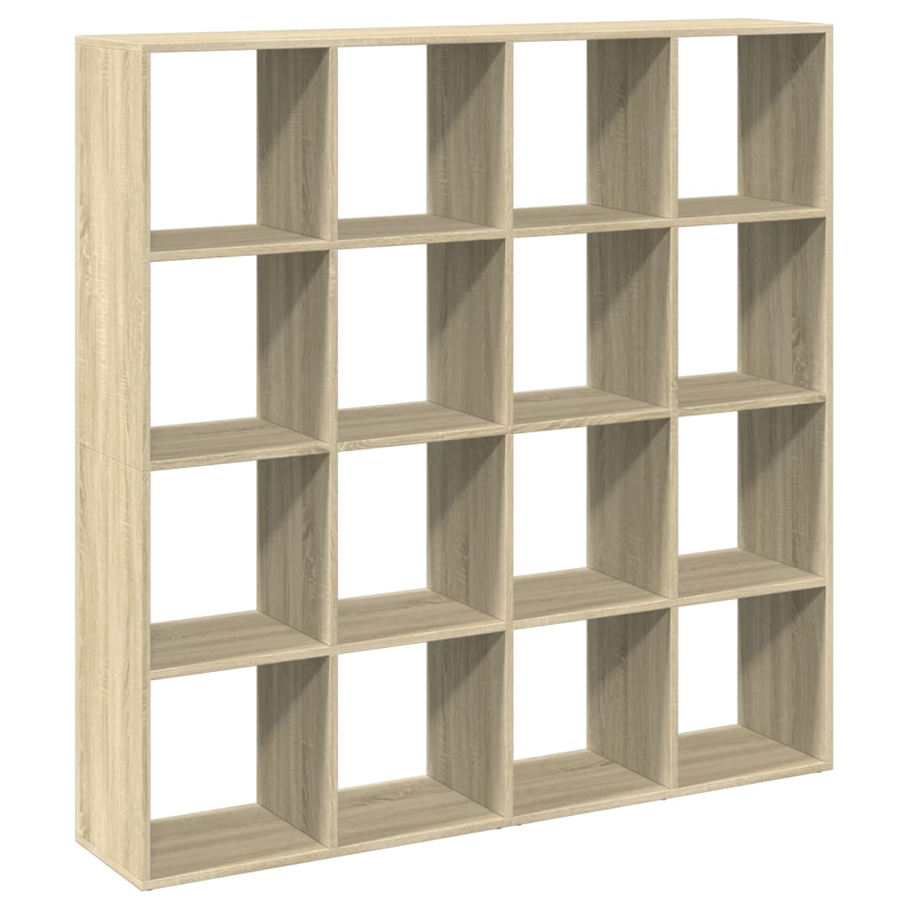 bogskab 137,5x29x137,5 cm konstrueret træ sonoma-eg billede