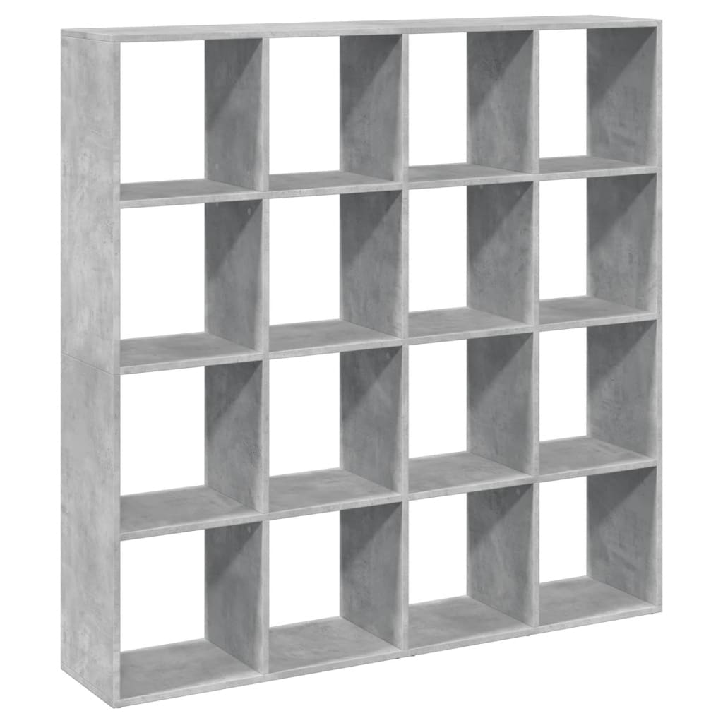 bogskab 137,5x29x137,5 cm konstrueret træ betongrå billede