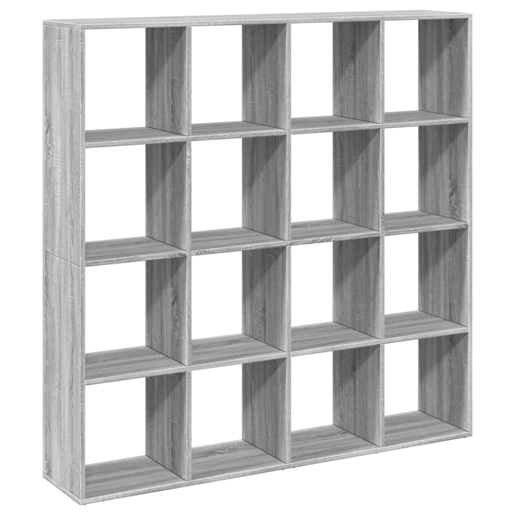 bogskab 137,5x29x137,5 cm konstrueret træ grå sonoma-eg billede