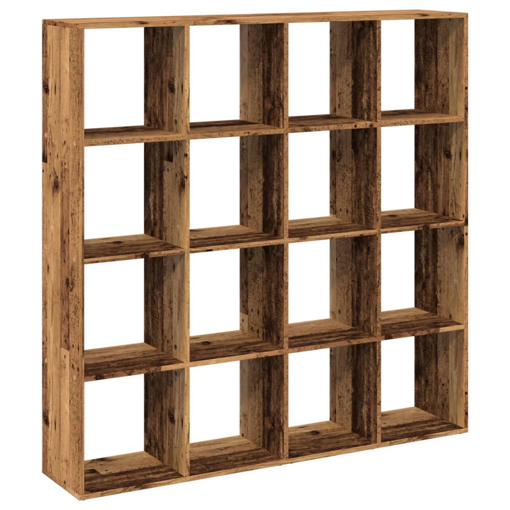 bogskab 137,5x29x137,5 cm konstrueret træ gammelt trælook billede