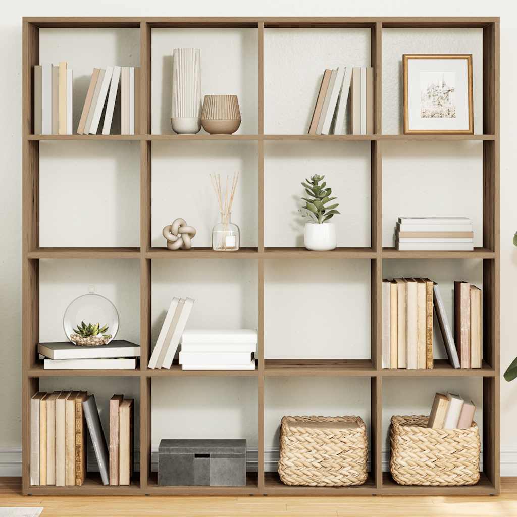 bogskab 102x29x143 cm konstrueret træ egetræslook billede