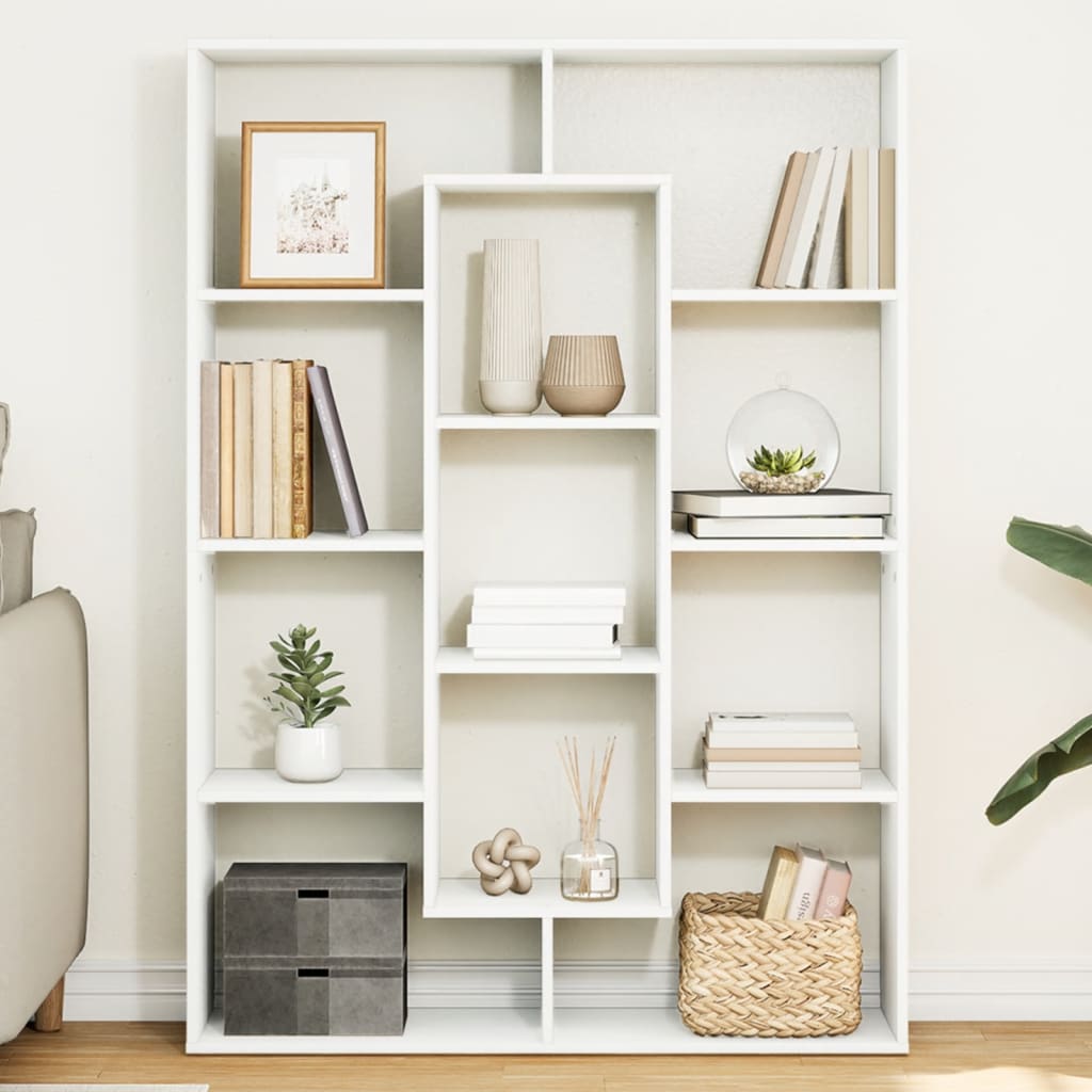 bogreol 102x29x143 cm konstrueret træ hvid billede