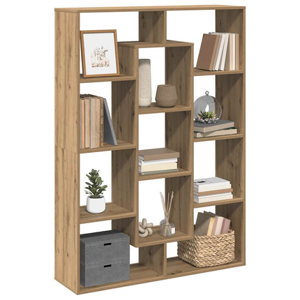 bogreol 102x29x143 cm konstrueret træ egetræsfarve