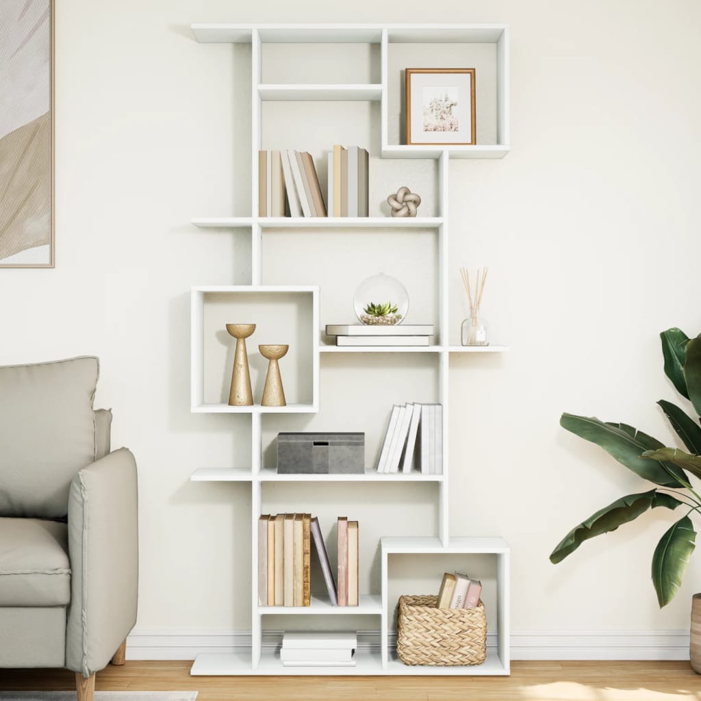bogreol 92x29x188 cm konstrueret træ hvid billede