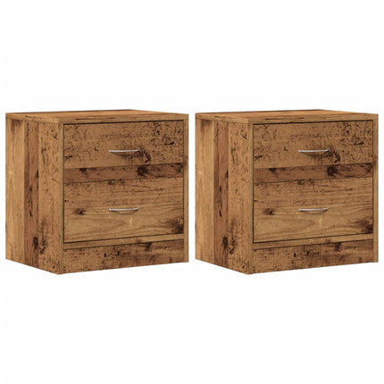 sengeborde 2 stk. 40x30x40 cm konstrueret træ gammelt trælook