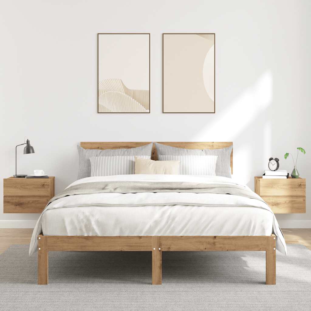 væghængte sengeborde 2 stk. 40x32x30 cm kunsteg