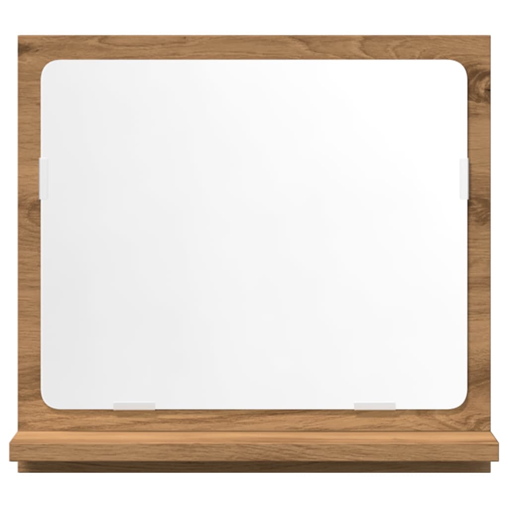 badeværelsesskab med spejl 40x11x37 cm konstrueret træ kunsteg