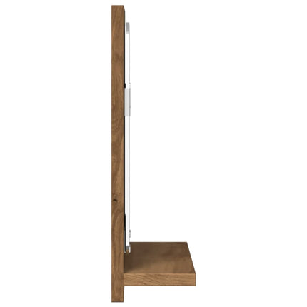 badeværelsesskab med spejl 40x11x37 cm konstrueret træ kunsteg