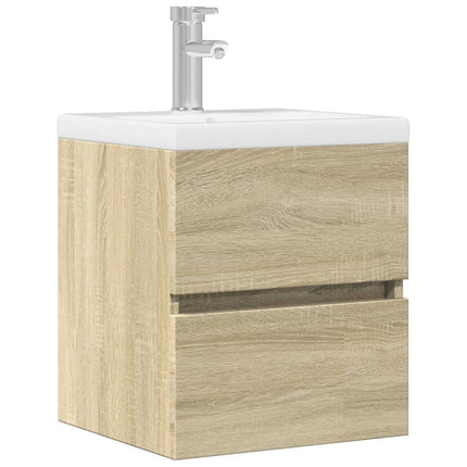 skab til håndvask 41x38,5x45 cm konstrueret træ sonoma-eg