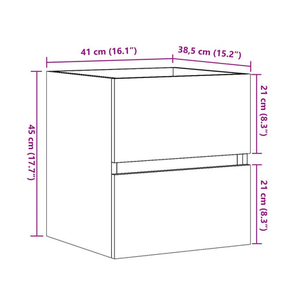skab til håndvask 41x38,5x45 cm konstrueret træ betongrå
