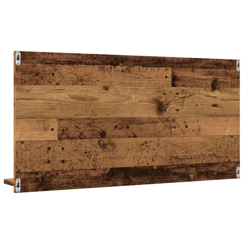 badeværelsesskab m. spejl 90x11x45cm konstrueret træ antikt træ