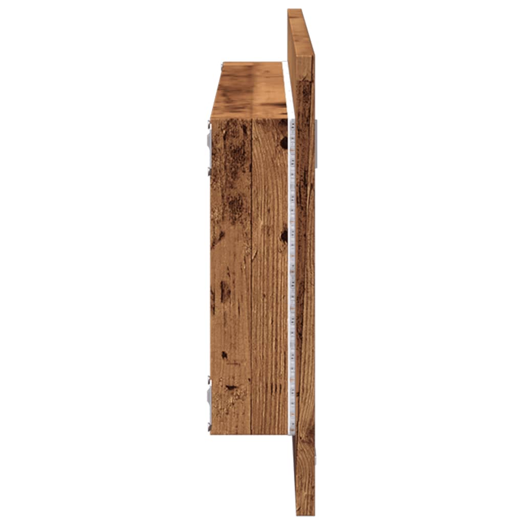 LED-badeværelsesspejl 100x8,5x37 cm konstrueret træ antikt eg