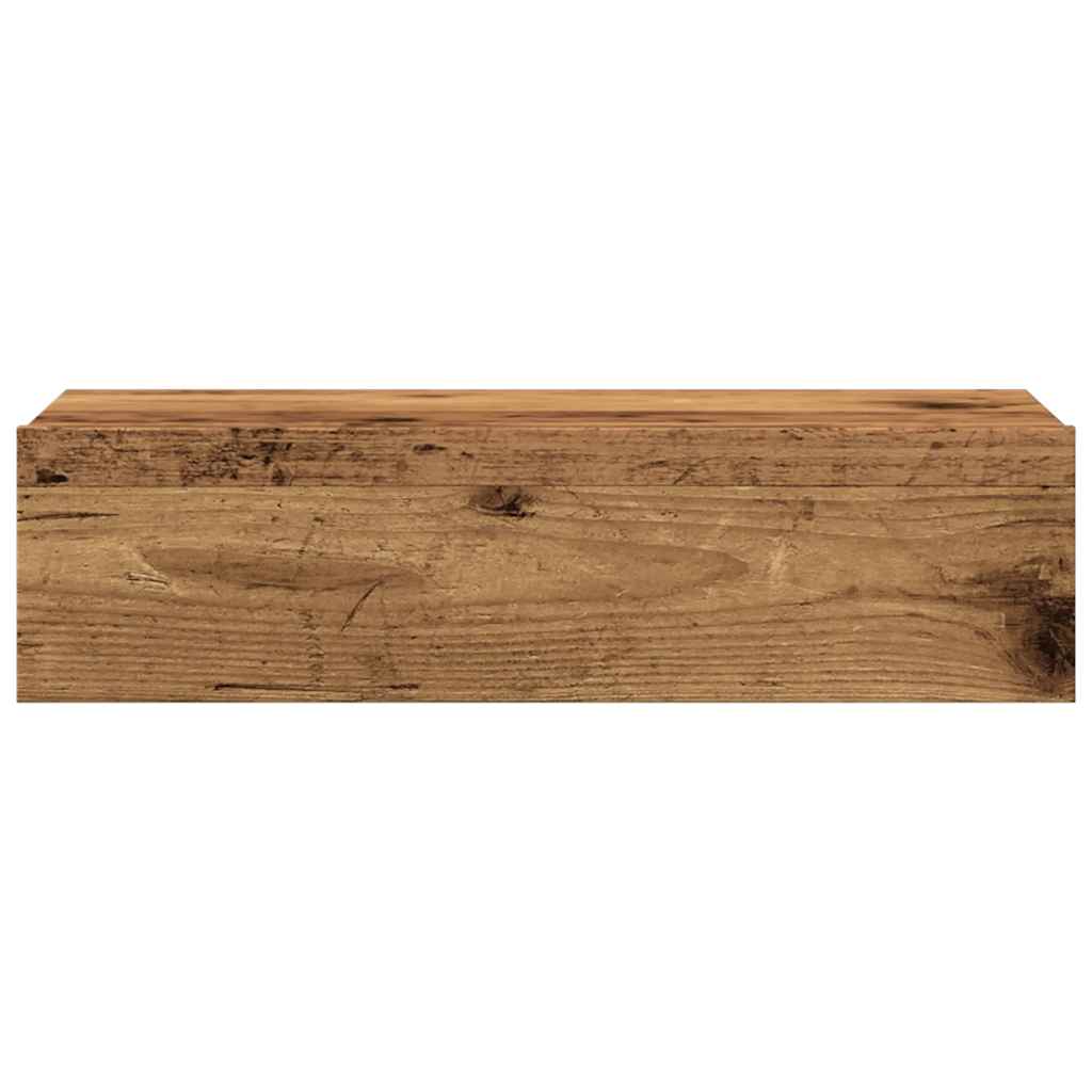 tv-bord med LED-lys 60x35x15,5 cm antikt træ