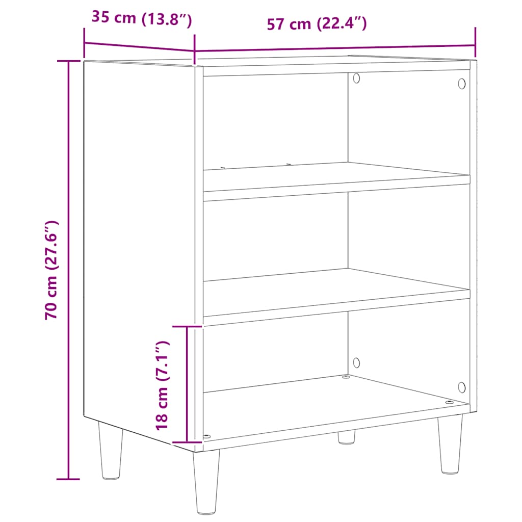 skænk 57x35x75 cm konstrueret træ kunsteg