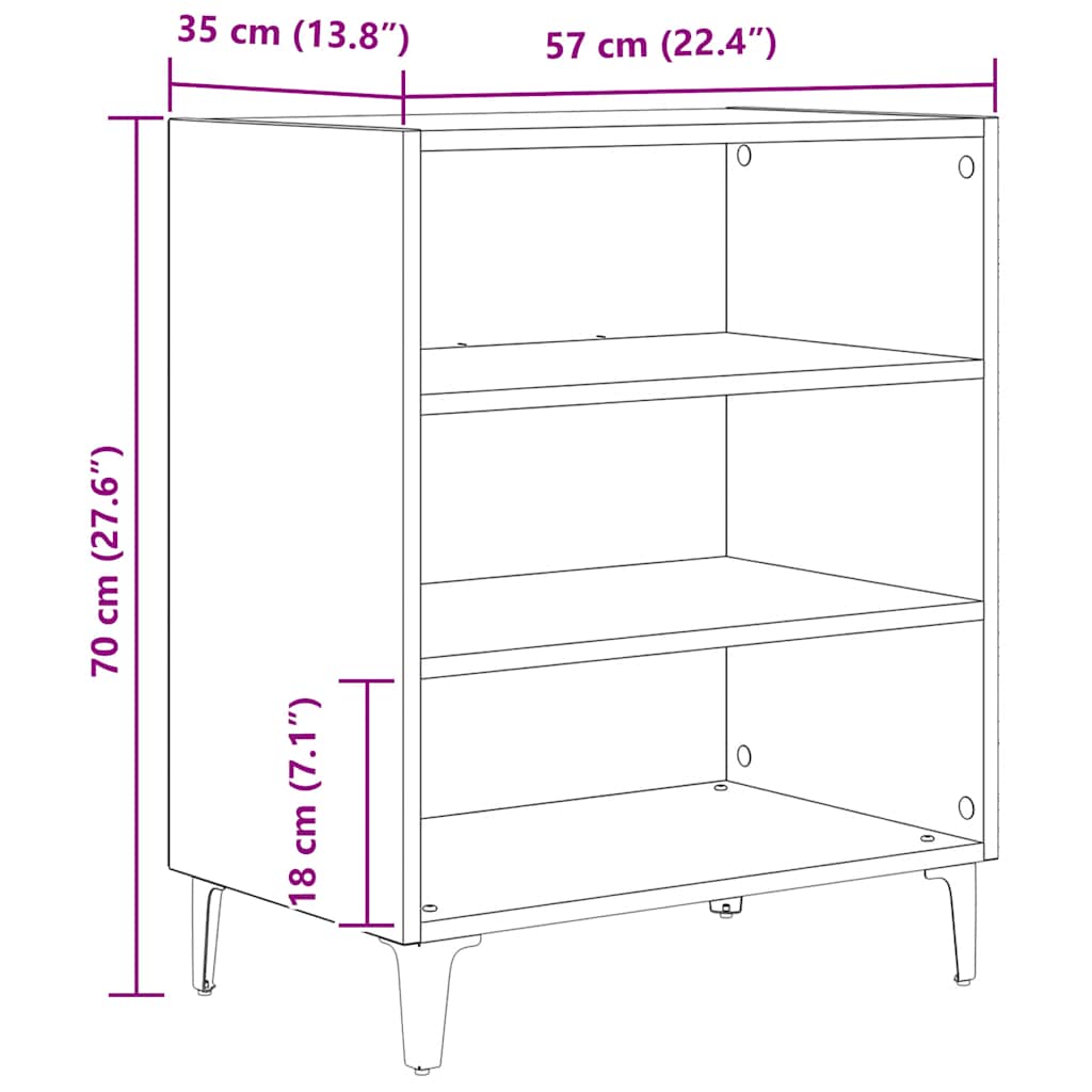skænk 57x35x70 cm konstrueret træ kunsteg