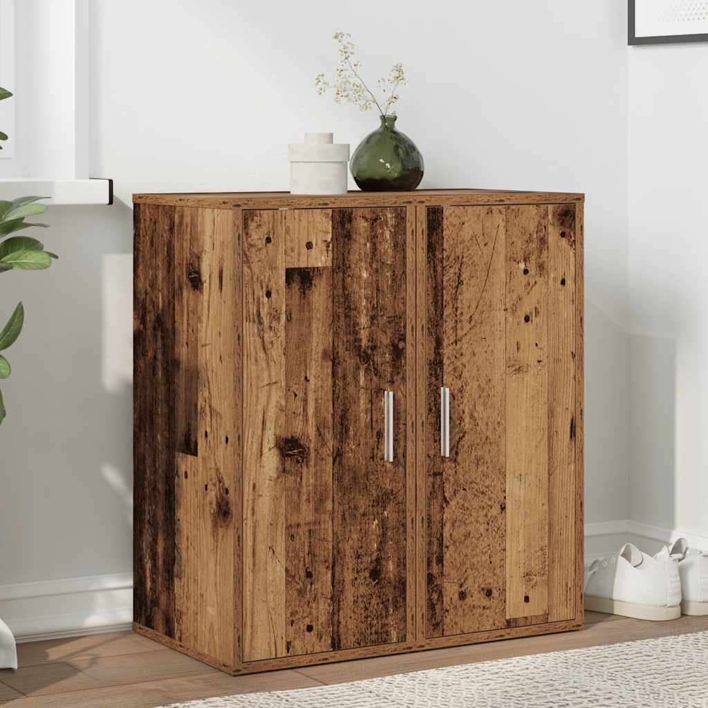 skoskabe 2 stk. 32x35x70 cm konstrueret træ antikt træ