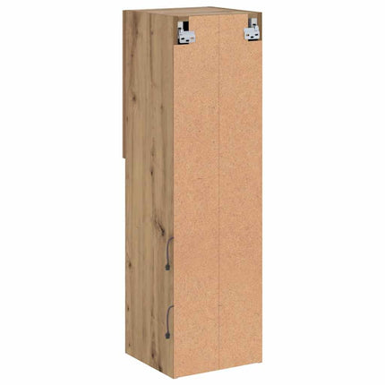 tv-bord med LED-lys 30,5x30x102 cm egetræsfarve