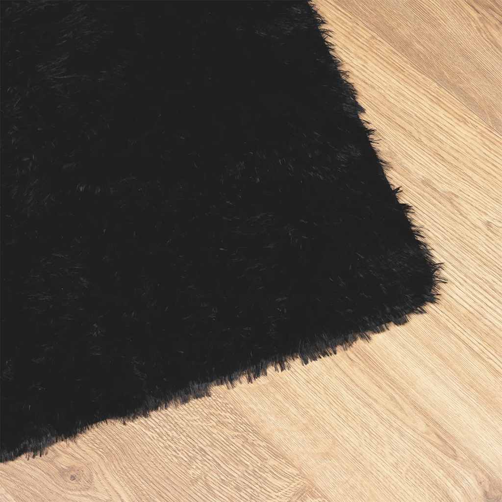 shaggy tæppe med høj luv “NAVARRA” sort 60x100 cm polyester