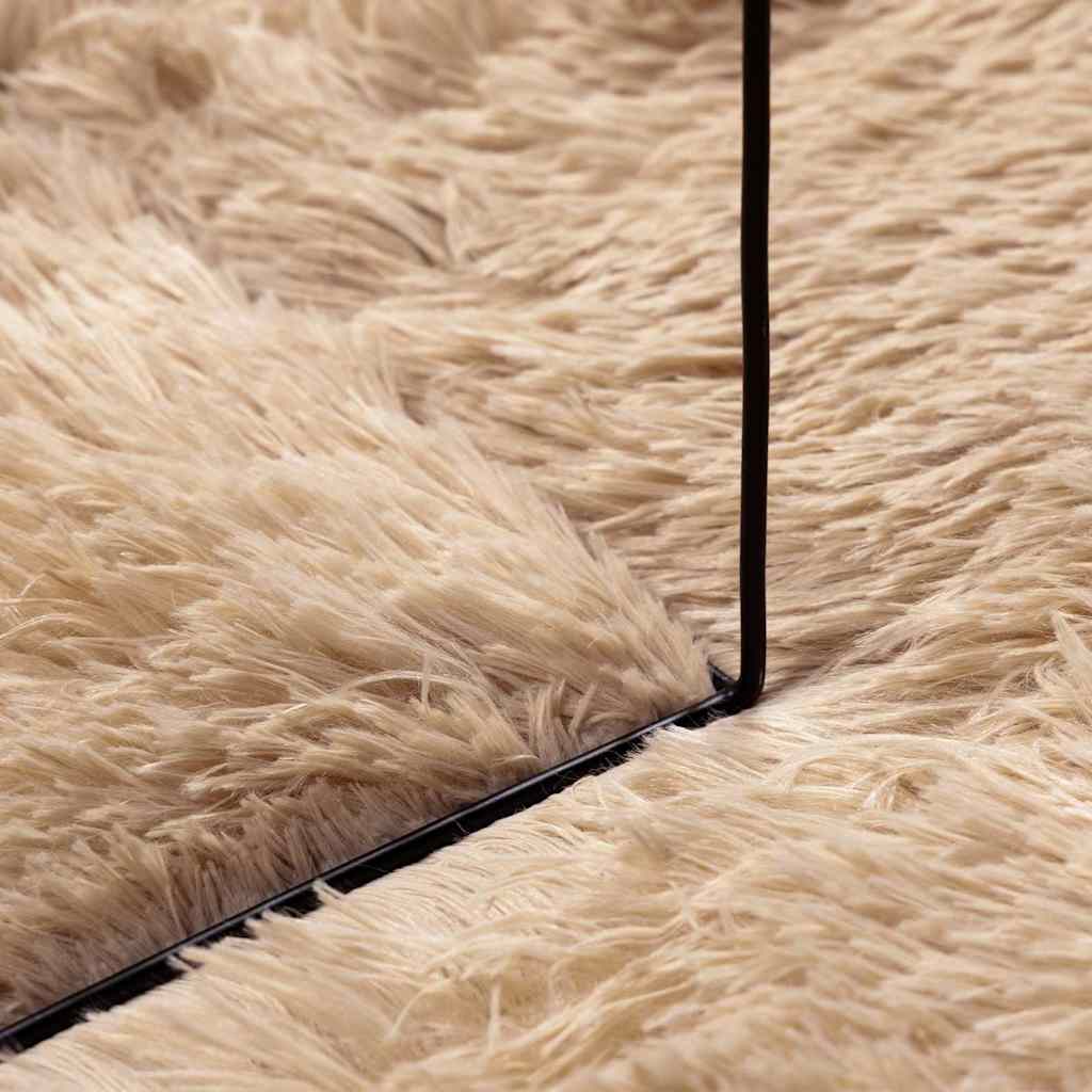 shaggy gulvtæppe NAVARRA 120x170 cm høje luv polyester beige