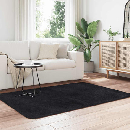 shaggy gulvtæppe NAVARRA 120x170 cm høje luv polyester sort