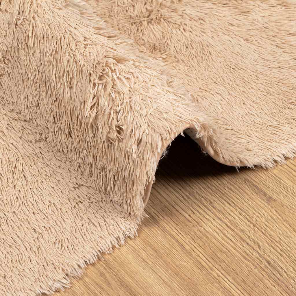 shaggy gulvtæppe NAVARRA 130x200 cm høje luv polyester beige