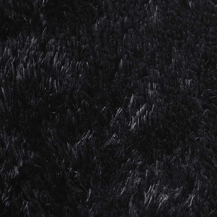 shaggy gulvtæppe NAVARRA 130x200 cm høje luv polyester sort