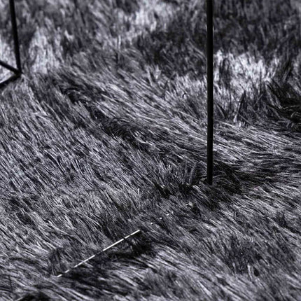 shaggy gulvtæppe NAVARRA 160x230 cm høje luv polyester mørkegrå