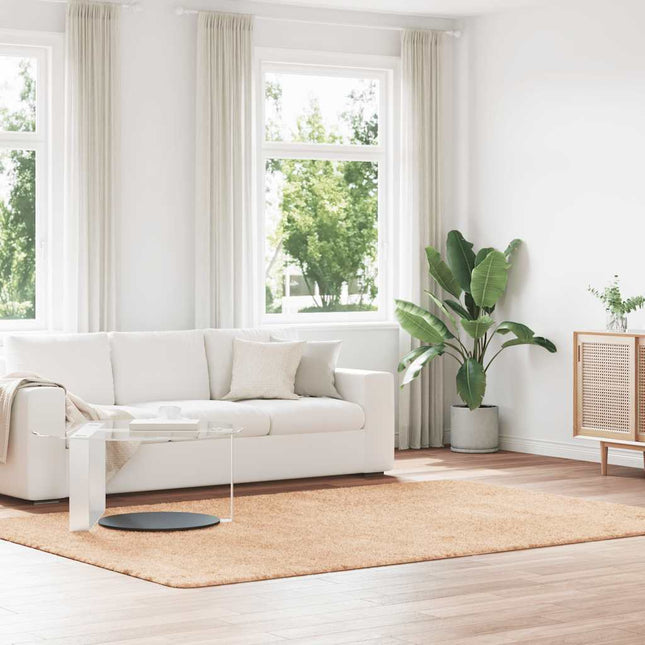shaggy gulvtæppe NAVARRA 200x290 cm høje luv polyester beige