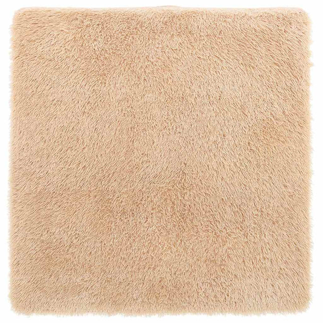 shaggy gulvtæppe NAVARRA 120x120 cm høje luv polyester beige