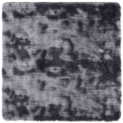 shaggy gulvtæppe NAVARRA 120x120 cm høje luv polyester mørkegrå