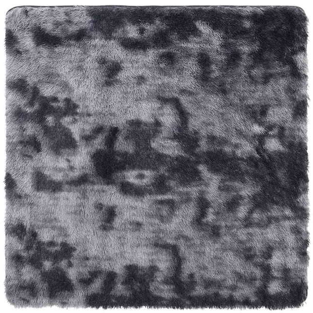 shaggy gulvtæppe NAVARRA 120x120 cm høje luv polyester mørkegrå