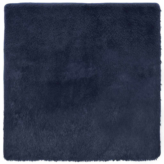 shaggy gulvtæppe NAVARRA 120x120cm høje luv polyester marineblå