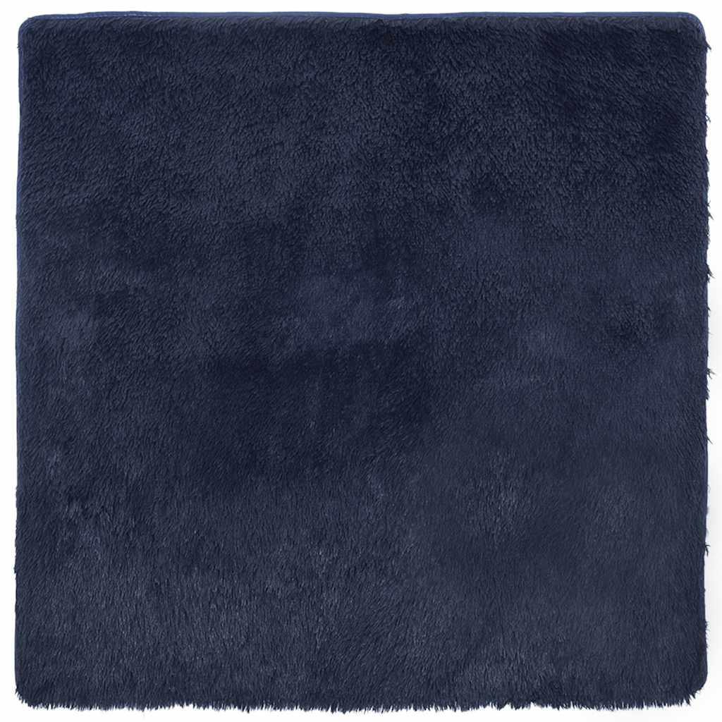shaggy gulvtæppe NAVARRA 120x120cm høje luv polyester marineblå