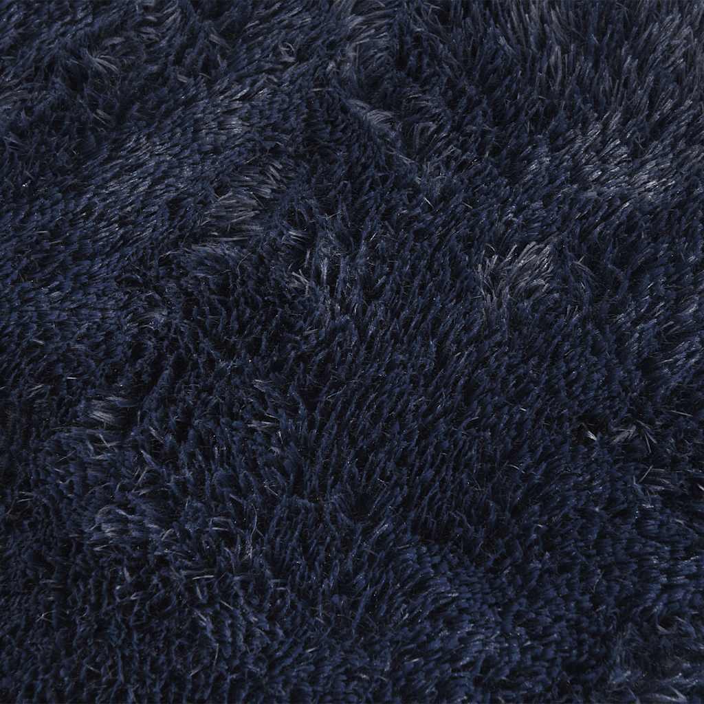 shaggy gulvtæppe NAVARRA 120x120cm høje luv polyester marineblå