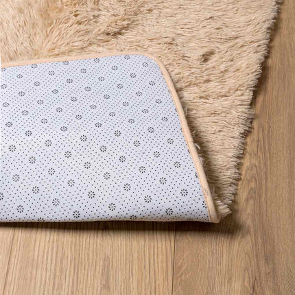 shaggy gulvtæppe NAVARRA 160x160 cm høje luv polyester beige