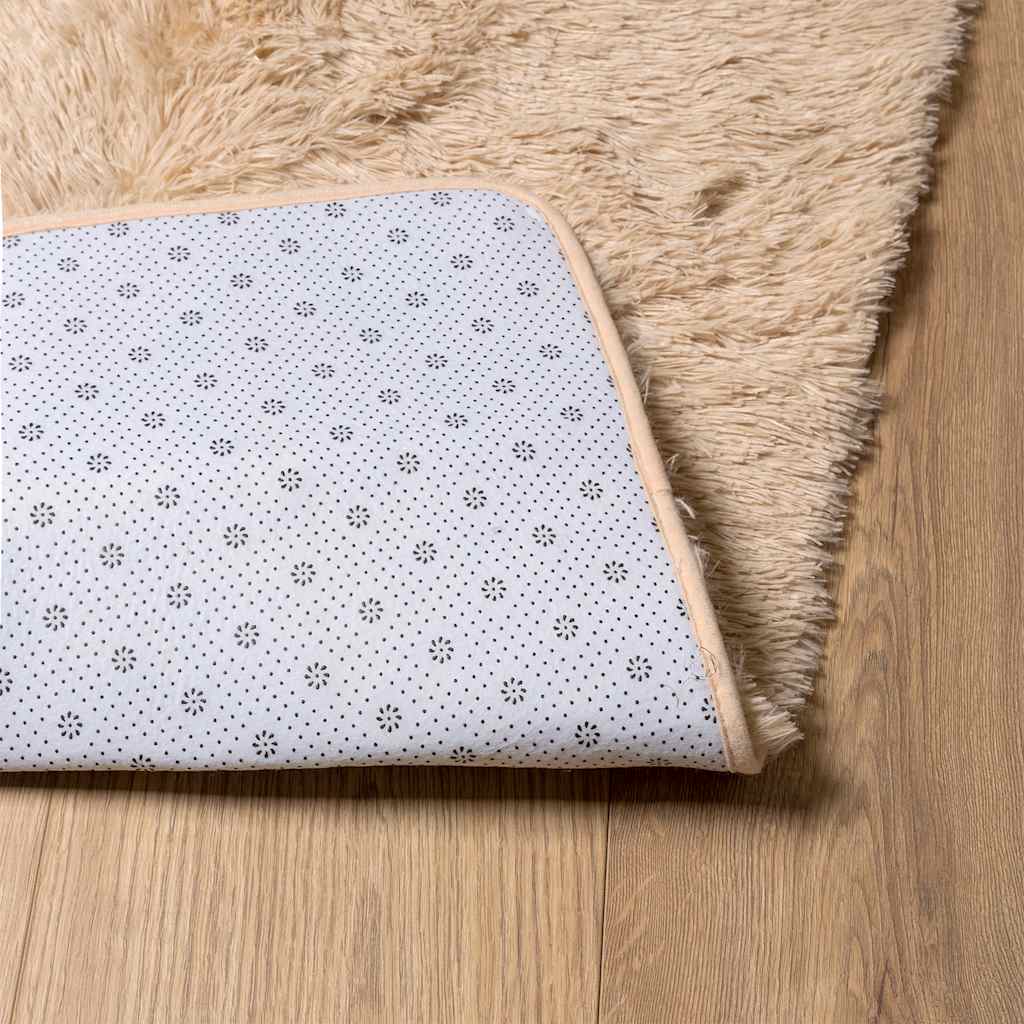 shaggy gulvtæppe NAVARRA 160x160 cm høje luv polyester beige