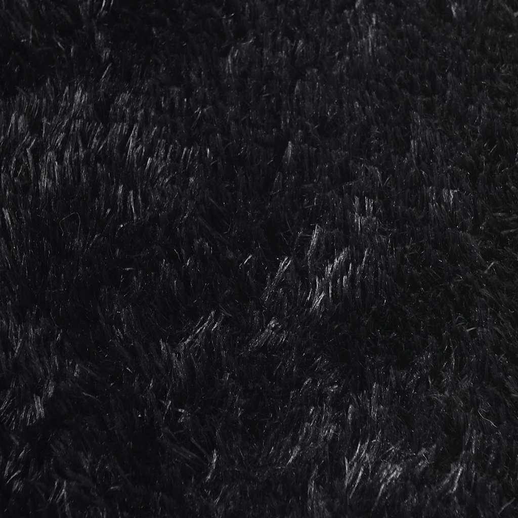 shaggy gulvtæppe NAVARRA 160x160 cm høje luv polyester sort