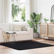 shaggy gulvtæppe NAVARRA 160x160 cm høje luv polyester sort