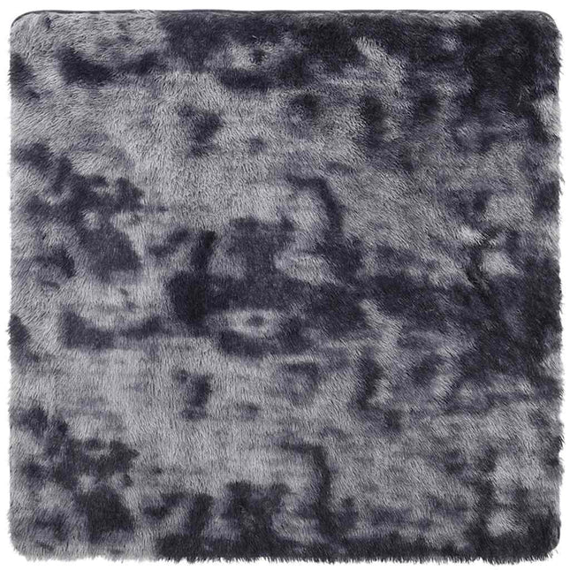shaggy gulvtæppe NAVARRA 160x160 cm høje luv polyester mørkegrå