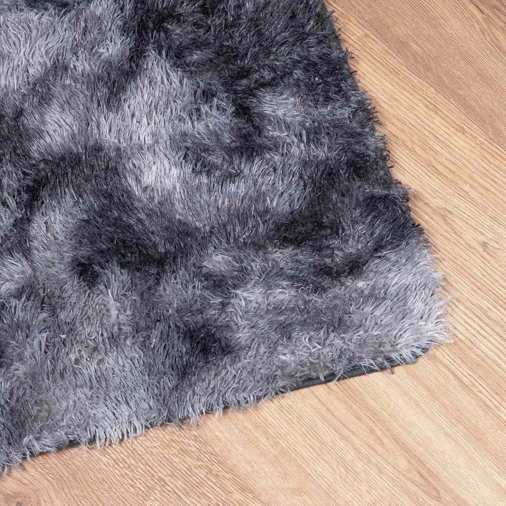 shaggy gulvtæppe NAVARRA 160x160 cm høje luv polyester mørkegrå