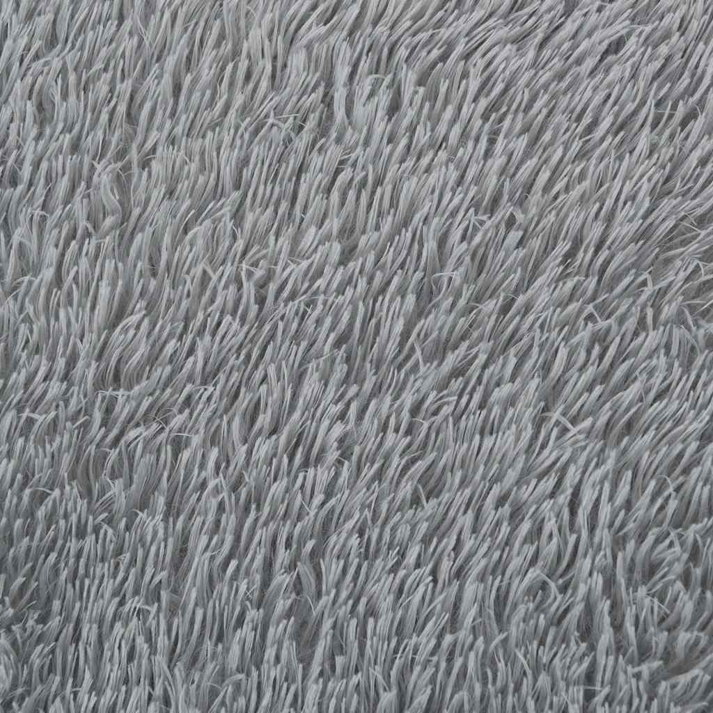 shaggy gulvtæppe NAVARRA 160x160 cm høje luv polyester lysegrå