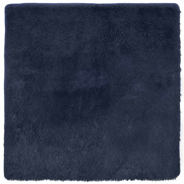 shaggy gulvtæppe NAVARRA 160x160cm høje luv polyester marineblå
