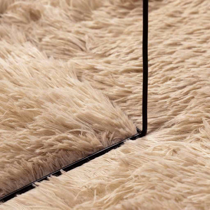 shaggy gulvtæppe NAVARRA 200x200 cm høje luv polyester beige