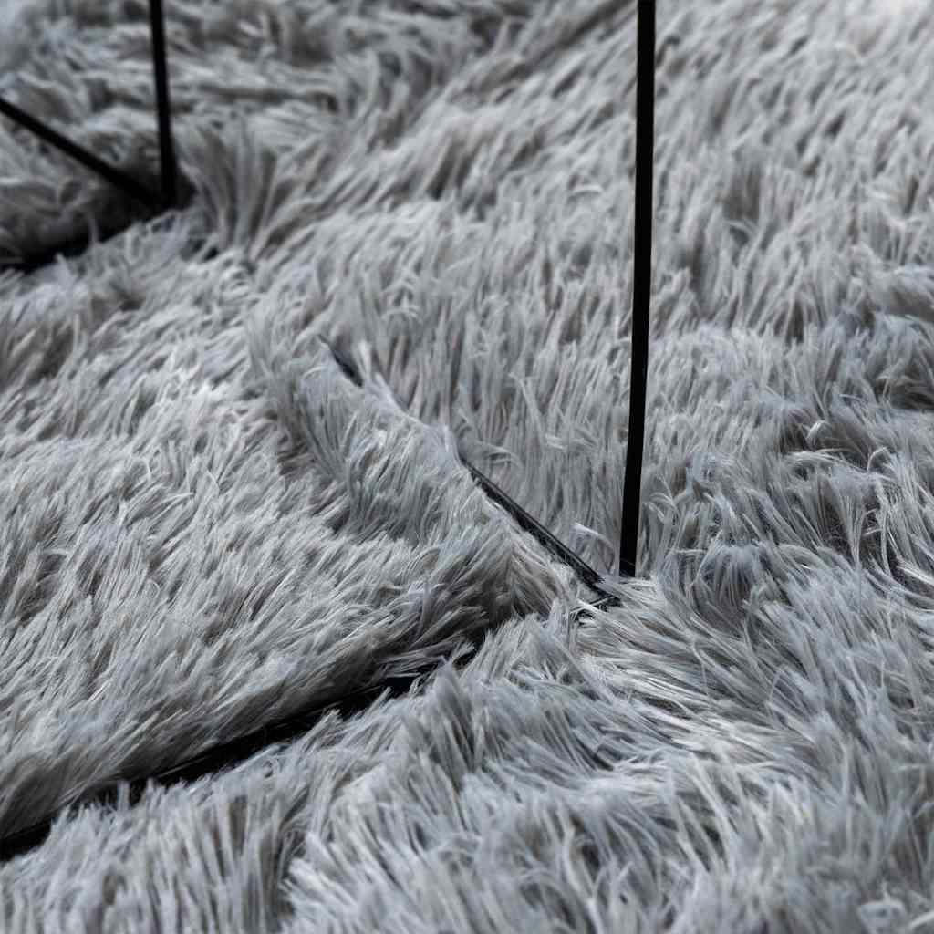 shaggy gulvtæppe NAVARRA 200x200 cm høje luv polyester lysegrå