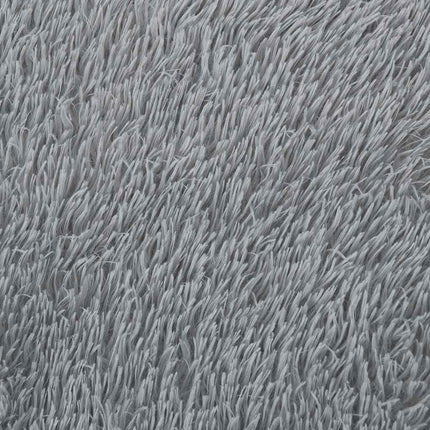 shaggy gulvtæppe NAVARRA 200x200 cm høje luv polyester lysegrå