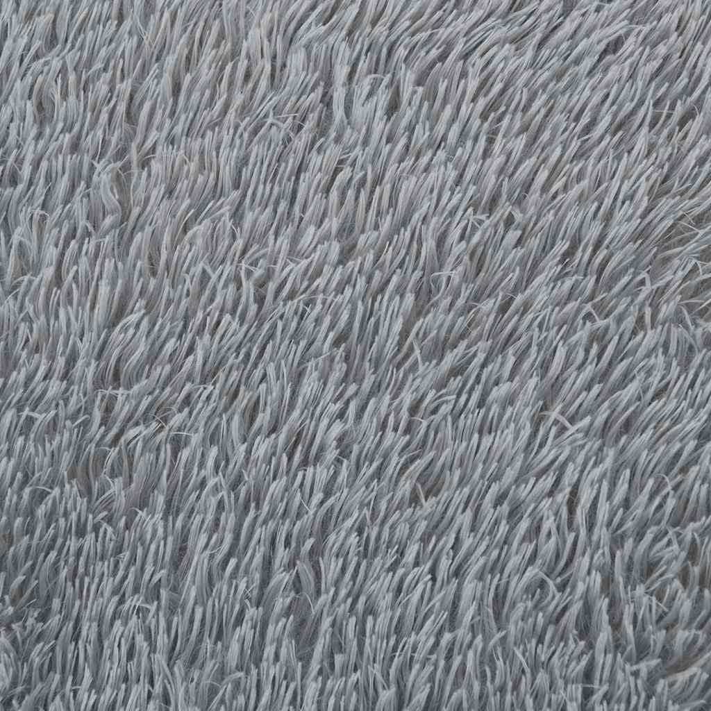 shaggy gulvtæppe NAVARRA 200x200 cm høje luv polyester lysegrå