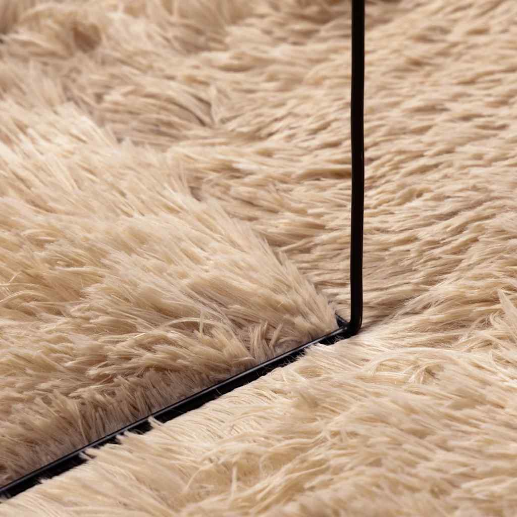 shaggy gulvtæppe NAVARRA 240x240 cm høje luv polyester beige