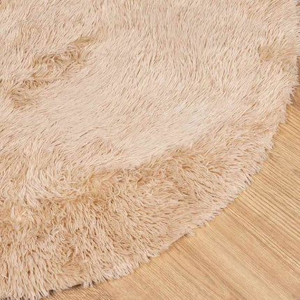 shaggy gulvtæppe NAVARRA 100x100 cm høje luv polyester beige