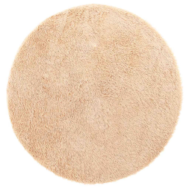 shaggy gulvtæppe NAVARRA 120x120 cm høje luv polyester beige